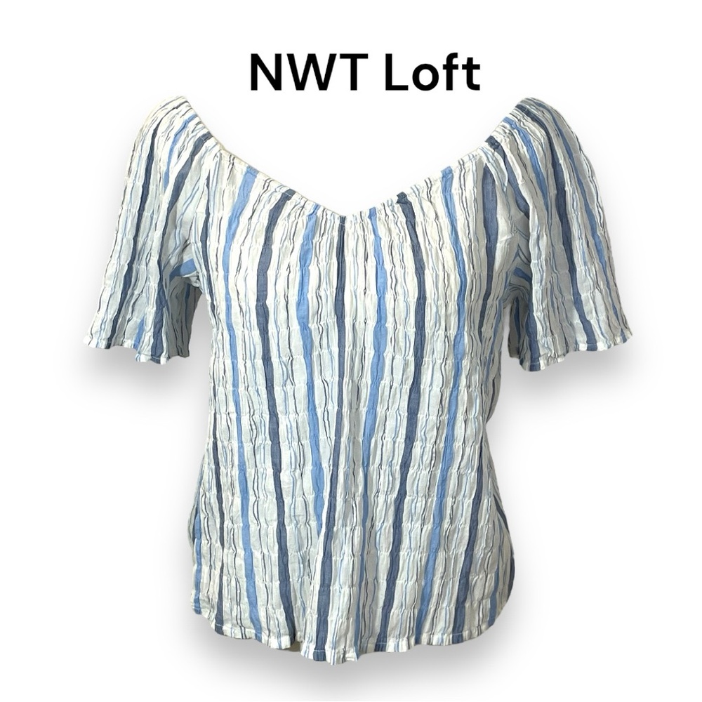 NWT Loft Cropped Peasant Top
